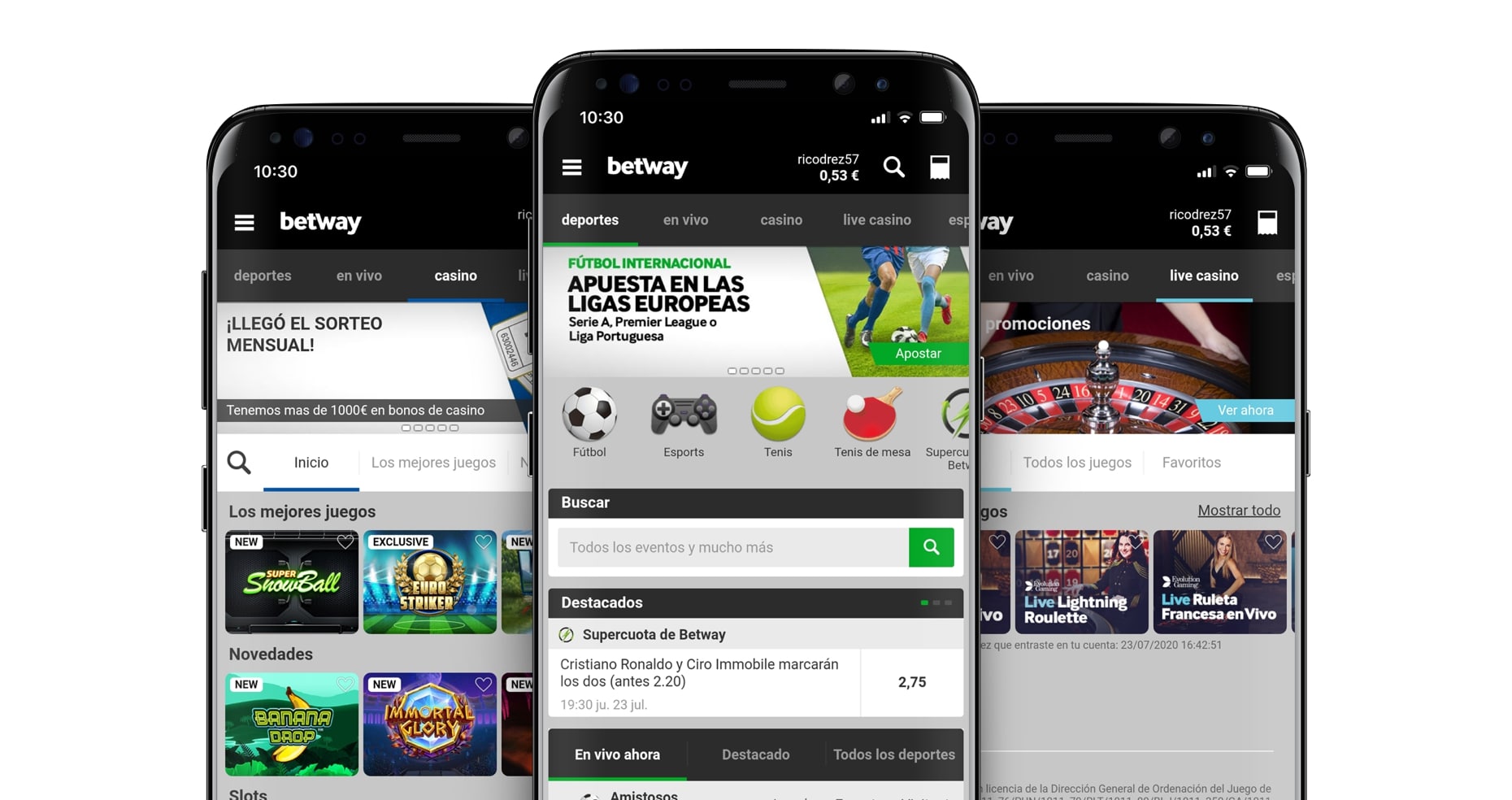 Con la aplicación Betway puedes acceder a todos tus deportes favoritos, donde sea que estés, cuando quieras.